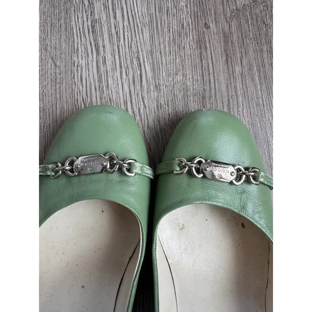 Green Gucci Horsebit Heels